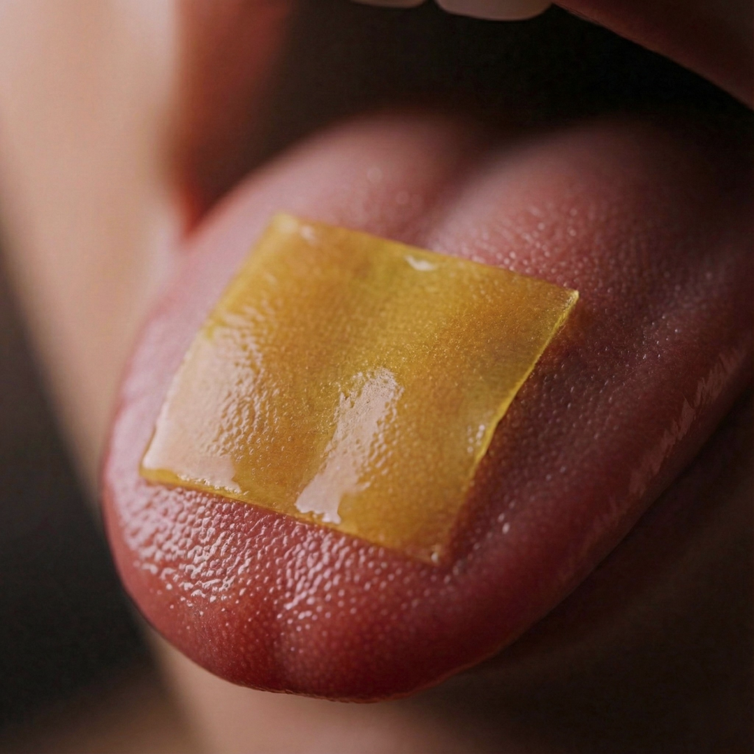 Sleep strip dissolving on tongue